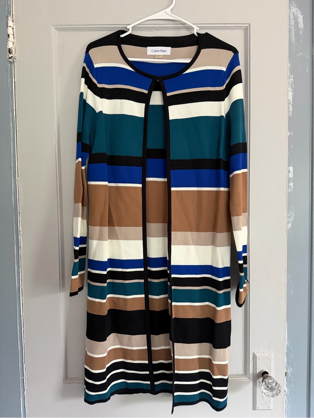 Calvin Klein Long Sleeve Striped Knit Cardigan